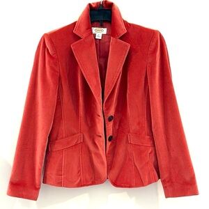 Talbots Beautiful Peachy Coral 2 Button Velvet Blazer Size 0